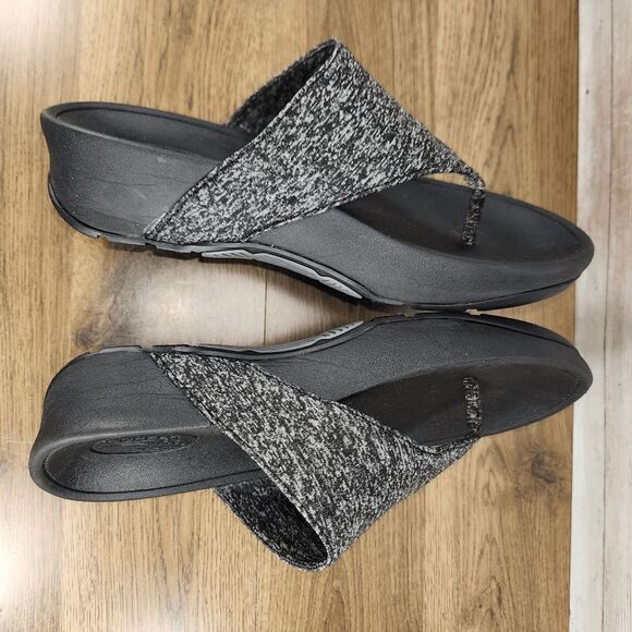 Copper Fit Women's Slip On Gray Black White Platform Sandals Size 8.5 - Picture 6 of 9